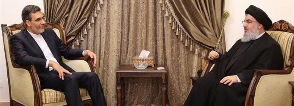 Deputy FM Calls on Nasrallah 