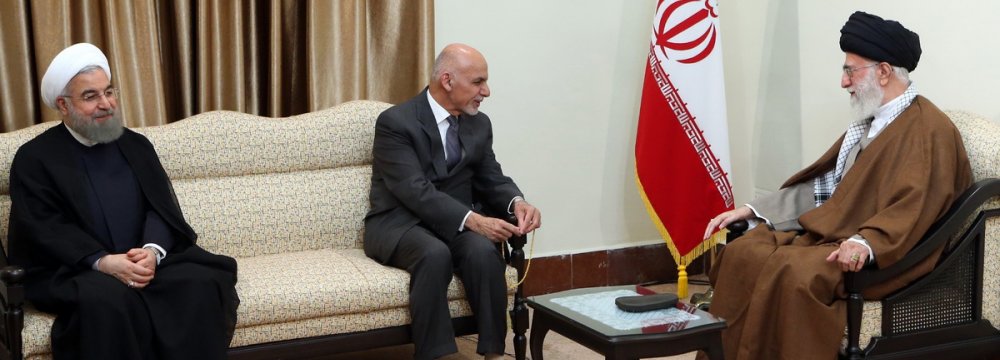 Leader Receives Afghan, Indian Heads of State
