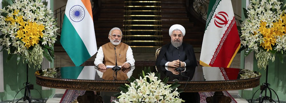 Rouhani, Modi Call for   Eradicating All Forms of Terror