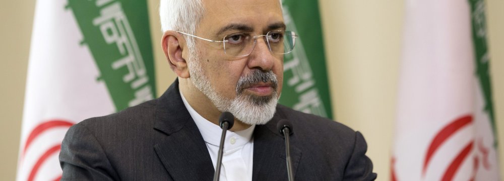 Zarif Says Terror Must Be Degraded, Defeated