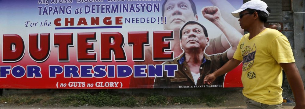 Philippine President-Elect Backs Capital Punishment