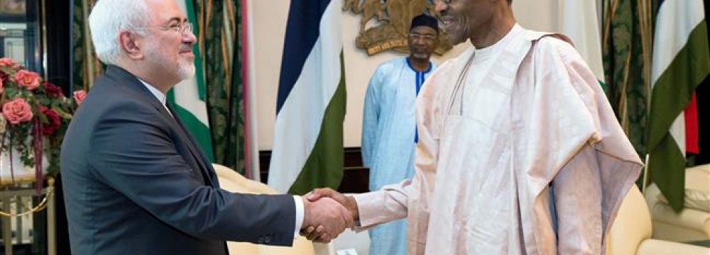 Nigerian President Tells Iran’s FM: Iran Economic Recovery a Model
