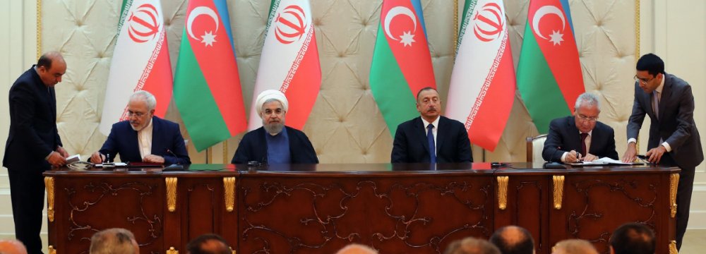Rouhani Pushes  INSTC in Baku 