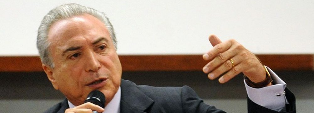 Brazil’s Temer Promises Reforms