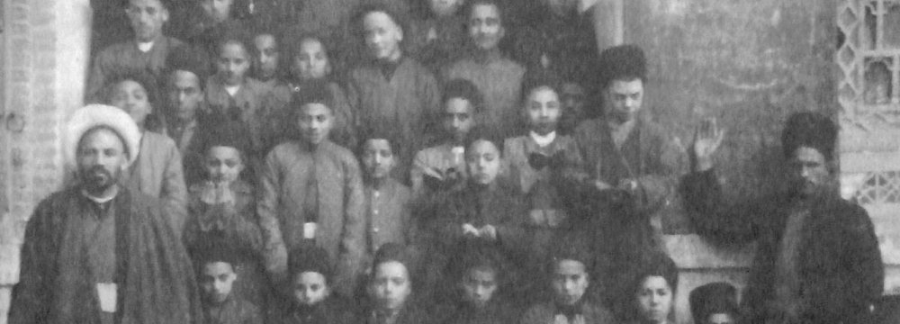 Students and teachers in Roshdieh School, Tabriz, East Azarbaijan