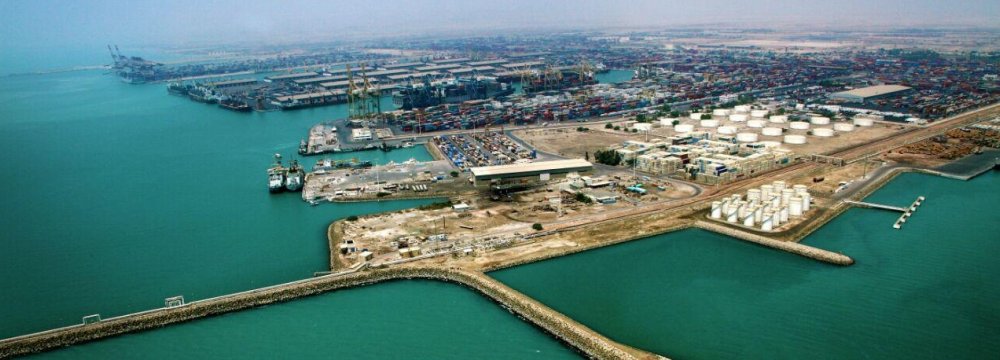 Shahid Rajaei Port in Hormozgan Province, Iran's largest container port