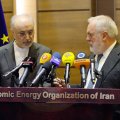 The European Commissioner for Energy and Climate, Miguel Arias Canete (3rd L) meets with  Iran’s nuclear chief Ali Akbar Salehi (3rd R) in Tehran on Saturday.