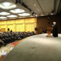 President Rouhani addresses the 57th annual general meeting of the Central Bank of Iran at the CBI headquarters in Tehran on March 4.   