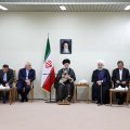 Leader of Islamic Revolution Ayatollah Seyyed Ali Khamenei meets with President Hassan Rouhani and Cabinet members in Tehran on Sunday. 