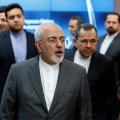 Mohammad Javad Zarif talks to the media after a meeting with Federica Mogherini at the EU Council in Brussels, May 15. (Photo: Reuters)