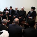 Ayatollah Seyyed Ali Khamenei meets Syrian Minister of Religious Endowments Mohammad Abdul-Sattar al-Sayyed (2nd R) and his accompanying delegation in Tehran on March 1.