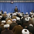 Ayatollah Seyyed Ali Khamenei addresses theological students in Tehran on Sept. 12. 