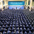 Ayatollah Seyyed Ali Khamenei receives commanders and personnel of Iran's Air Force and Air Defense Base in Tehran on Feb. 7. 