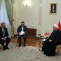 Foreign Minister of Luxemburg Jean Asselborn (L) meets President Hassan Rouhani in Tehran on Feb. 14.