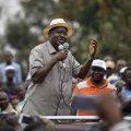 Kenyan opposition leader Raila Odinga addressed a crowd of his supporters in the Kibera area of Nairobi, Kenya, on September 2.