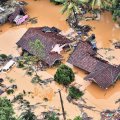 Flood-hit houses in Kalutara, Sri Lanka, on May 28.