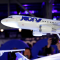 The logo of the new Joon lower-cost airline is pictured on a plane scale model during a news conference in Paris, France, on Sept. 25, 2017. (File Photo)