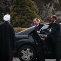 president Hassan Rouhani welcomes Swedish Prime Minister Stefan Lofven who arrived for a three-day visit in Tehran  on Feb. 11. 