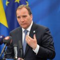 Swedish PM Stefan Lofven in a press conference in Stockholm.