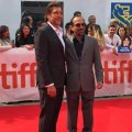 Asghar Farhadi (R) and Javier Bardem