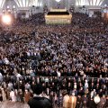 Ayatollah Seyyed Ali Khamenei addresses people at the mausoleum of the late Imam Khomeini on June 4. 