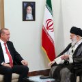 Leader of Islamic Revolution Ayatollah Seyyed Ali Khamenei meets Turkish President Recep Tayyip Erdogan in Tehran on Oct. 4.