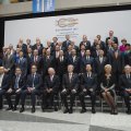 G20 Finance Ministers and Central Bank Governors pose for a family photo on the sidelines of the 2017 Spring Meetings of the World Bank  and IMF at IMF Headquarters in Washington, DC, April 21.