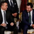 Luigi Di Maio (L) and Interior Minister Matteo Salvini after the sworn-in ceremony at the Quirinal Palace in Rome on June 1.