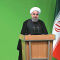  President Hassan Rouhani speaks at a health conference in Tehran on Feb. 26.