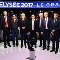 French presidential candidates at the second televised debate on BFM TV and CNEWS on April 4
