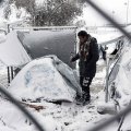 A refugee in Lesbos camp on Jan. 7
