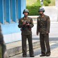 North Korean soldiers look at the south side during Mike Pence’s visit.