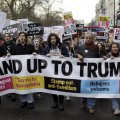 The anti-US protest march was held in London on Feb. 4.