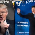 Chinese president Xi Jinping (R) and his US counterpart, Donald Trump, on magazine covers in China