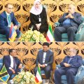 (Clockwise from left) Masoud Karbasian (L) met with high-ranking officials of Italy, Armenia and Tanzania as part of his Washington trip.