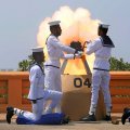 Sri Lanka’s navy fires a gun salute during the Sri Lanka’s 70th Independence Day celebrations in Colombo,  Sri Lanka February 4. (File Photo)