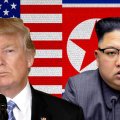 Donald Trump (L) and Kim Jong-un