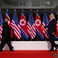 US President Donald Trump meets North Korean Leader Kim Jong-un in Singapore on June 12.   