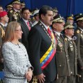 Venezuela’s President Nicolas Maduro and his wife Cilia Flores attend a military event in Caracas on August 4.