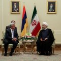 President Hassan Rouhani (R) meets his Armenian counterpart, Serzh Sargsyan, in Tehran on August 6.