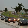Traffic in the Florida Keys before Hurricane Irma hits near Homestead, Florida.