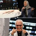 Jamshid Mashayekhi (top L), Zhaleh Olov (top R) and Mahmoud Kalari at the closing ceremony