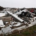 A destroyed building at Rockport Airport on August 26.