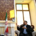 Syria's UN envoy, Bashar al-Jaafari (L), met Iranian parliamentary advisor, Hossein Amir-Abdollahian, in Tehran on Dec. 28.  
