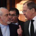 Foreign Minister Mohammad Javad Zarif (L) and his Russian counterpart, Sergey Lavrov, held talks on Syria in Moscow on Dec. 20.  