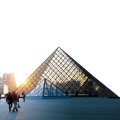 From left: Louvre Palace, Louvre Pyramid in Paris and the National Museum of Iran in Tehran